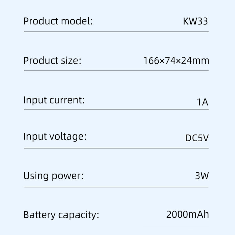 oriday Handheld Fan 2000mAh Battery Long-lasting, Quiet, Powerful Airflow, Portable, Compact, for Dormitory, Office, Home Use