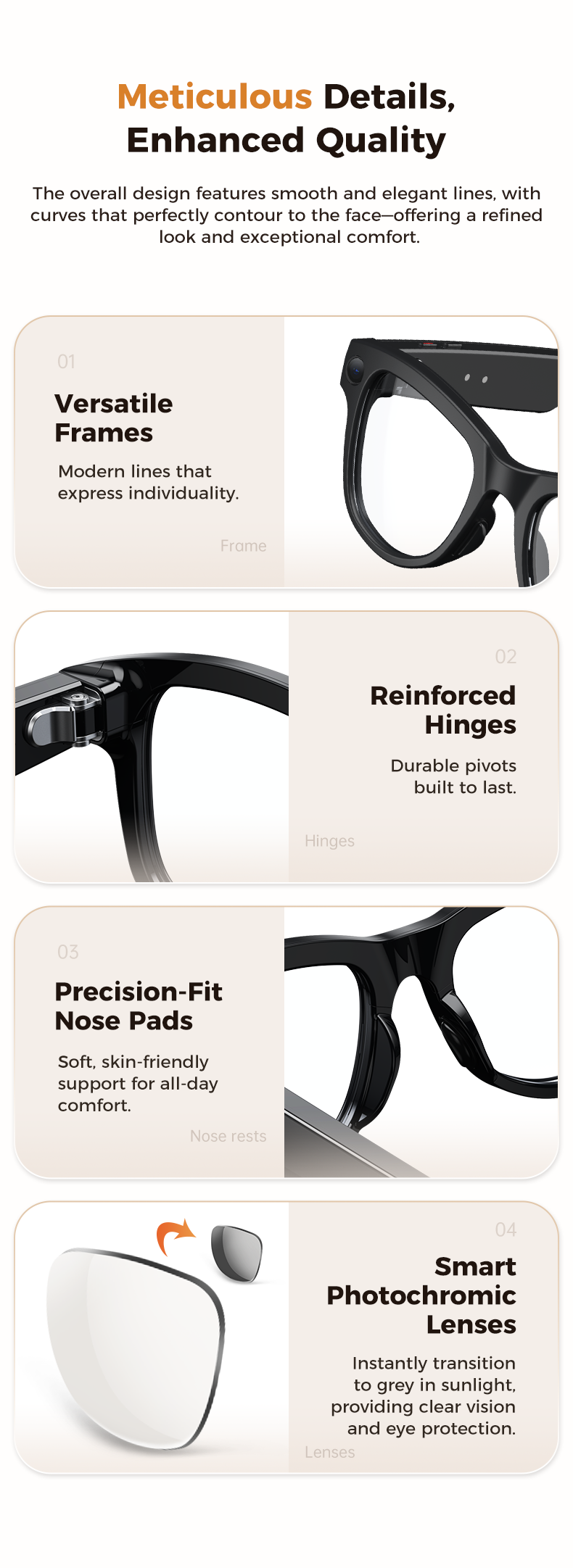 oriday New AI Smart Glasses | Instant Translation + Object Recognition + 4K HD Recording — Smart Wearable Technology
