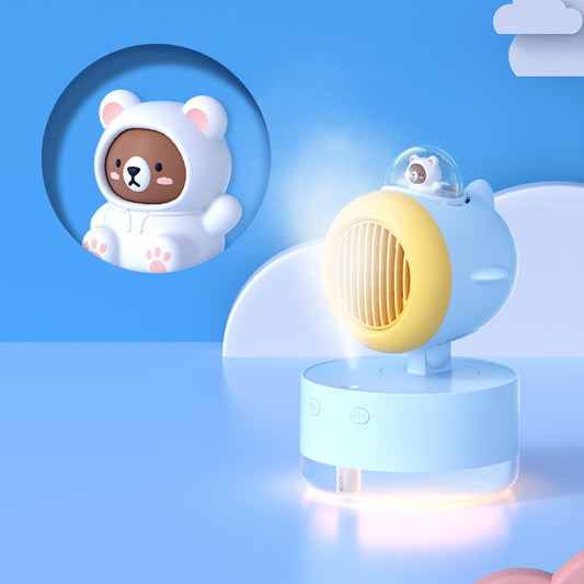 Oriday USB迷你手持小風扇|可充電便攜噴霧風扇・靜音桌面風扇適用學生宿舍辦公室