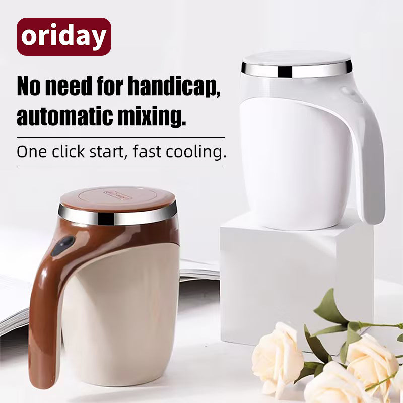 Oriday 新型全自動マグカップ|304ステンレス製電池式シェイカーカップ|オフィス用粉ミルク・コーヒーカップ|両親の日や誕生日のプレゼント