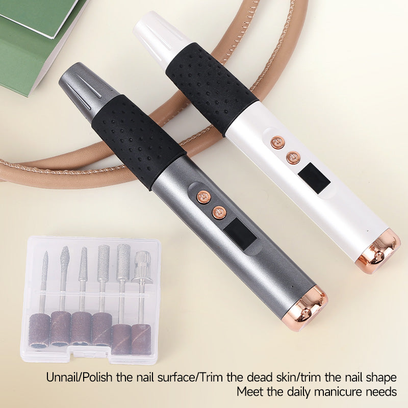 Oriday Smart Nail and Nail Care Device - High-speed Low-noise Gear Shift, Ceramic Grinding Head, LCD Display | Reversible Operation, Multi-functional Grinding Heads to Meet Daily Nail Care Needs | 90-Minute Battery Life, Type-C Charging