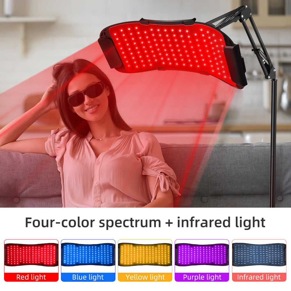 oriday Silicone Energy Panel | Multi-band LED Light Therapy Lamp | Red Light + Blue Light + Yellow Light + Infrared for Comprehensive Skin Care | Can be paired with a Floor Stand | Home Full-Body Therapy Device