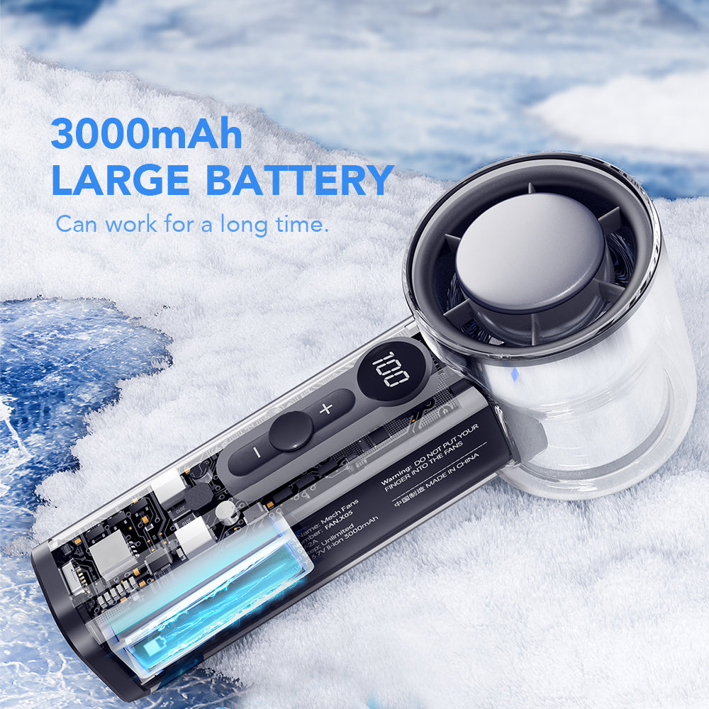 Oriday high-speed handheld cooling mini fan, portable, quiet, USB rechargeable, digital display, for home, bedroom, office, desktop, and outdoor camping, product by Dongfang Liangpin