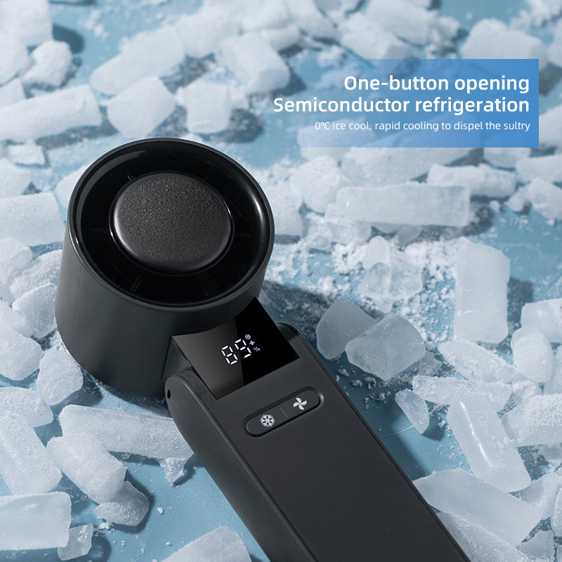 Oriday ultra-high-speed powerful handheld cooling mini fan, foldable, with semiconductor ice-cooling, strong airflow, portable for outdoor use, wearable around the neck, perfect for office, desktop, student dormitory – Oriental Liangpin.