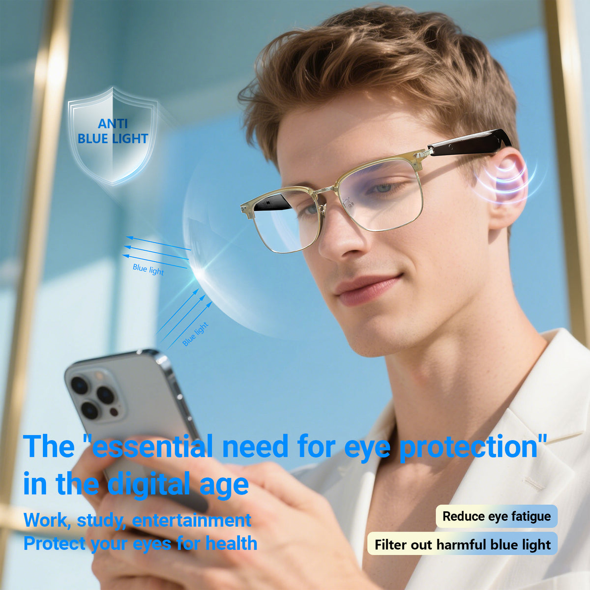Oriday Multifunctional AI Translation Glasses|Voice Assistant + Remote Photography|UV400 UV Protection|Business & Leisure Use GY600