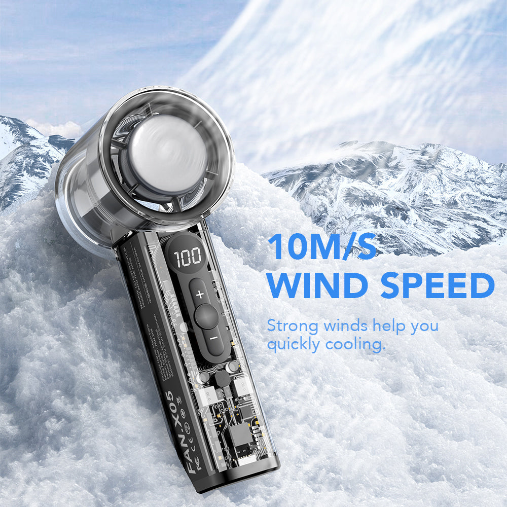 Oriday high-speed handheld cooling mini fan, portable, quiet, USB rechargeable, digital display, for home, bedroom, office, desktop, and outdoor camping, product by Dongfang Liangpin