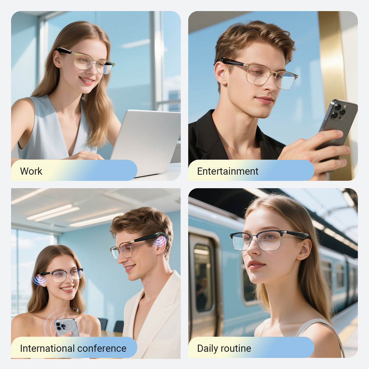 Oriday Multifunctional AI Translation Glasses|Voice Assistant + Remote Photography|UV400 UV Protection|Business & Leisure Use GY600
