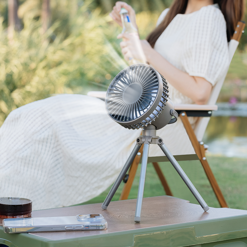 Oriday Tripod Camping Fan|Portable Rechargeable Hanging and Standing Fan・Large Battery Capacity with Extra Long Runtime・Suitable for Outdoor and Quiet Home Use