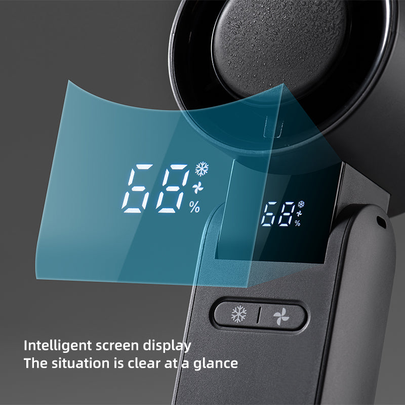 Oriday ultra-high-speed powerful handheld cooling mini fan, foldable, with semiconductor ice-cooling, strong airflow, portable for outdoor use, wearable around the neck, perfect for office, desktop, student dormitory – Oriental Liangpin.