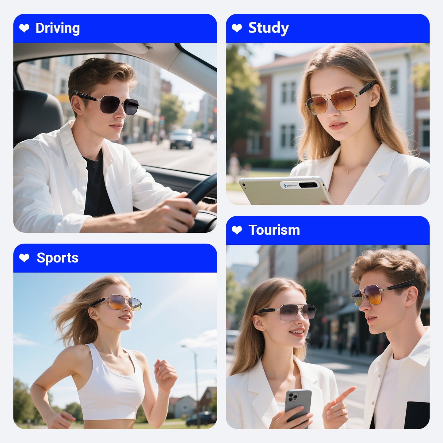 Oriday AI Translation Smart Sunglasses|UV400 UV Protection, Music Playback, Bluetooth Calls|Essential for Outdoor Sports GY300