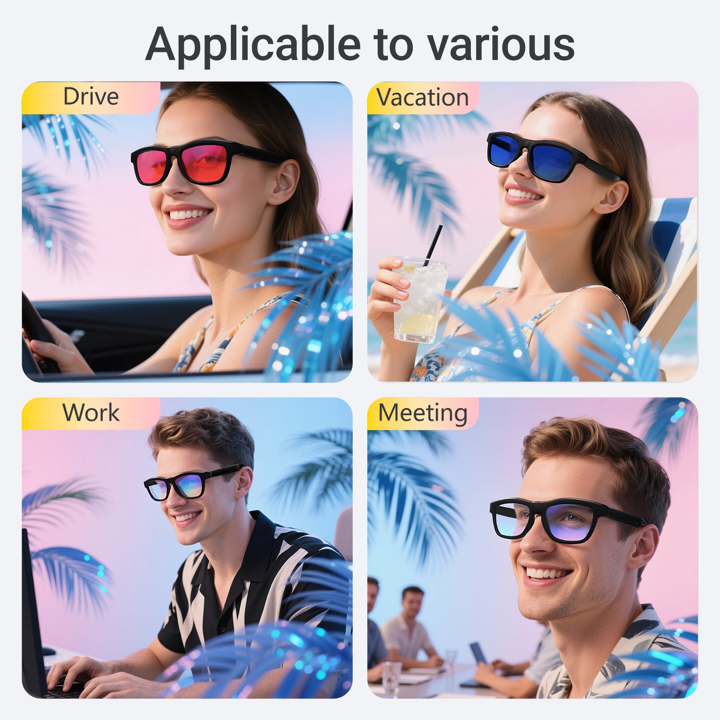 Oriday AI翻訳スマートグラス 調光レンズ|Bluetooth通話、音楽再生、UV400保護|運転・旅行・釣りに必須 GV90