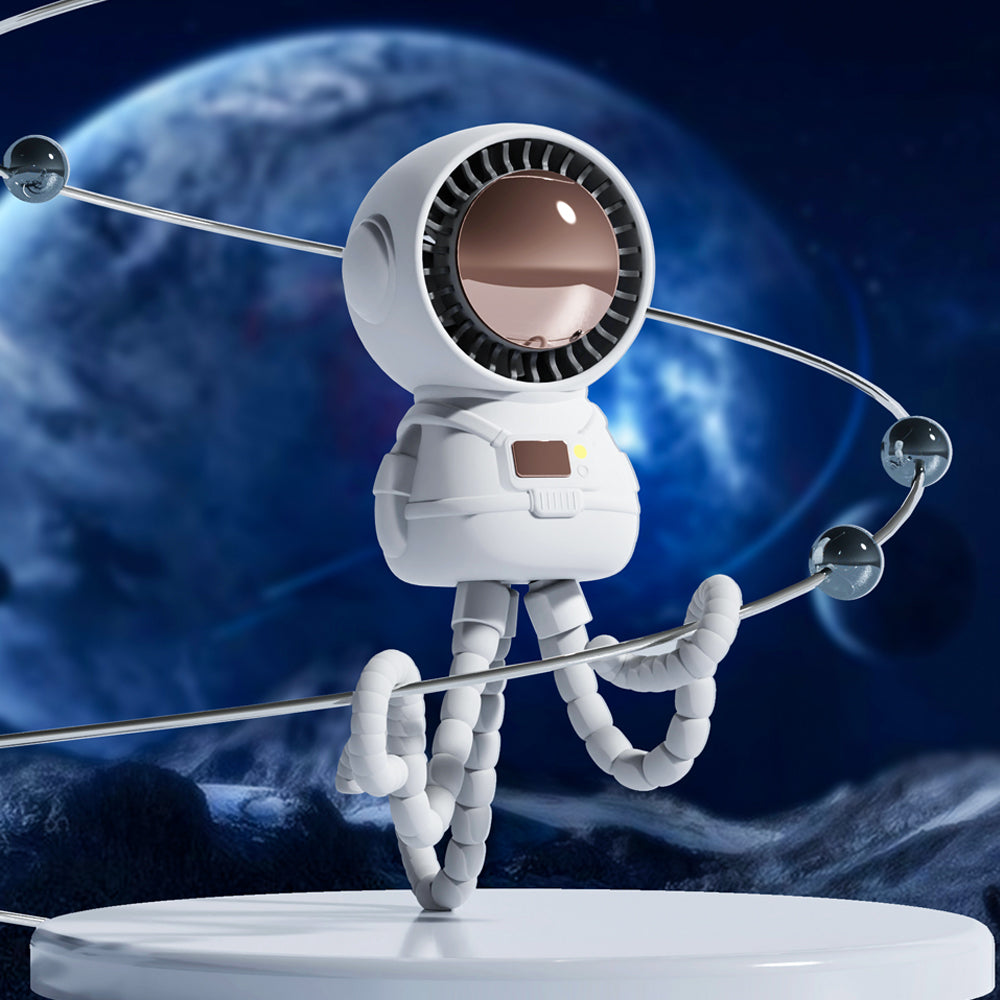 Oriday Astronaut Stroller Fan|Bladeless Octopus Design・USB Rechargeable・Quiet & Baby-Safe・Portable Desk and Handheld Fan for Babies