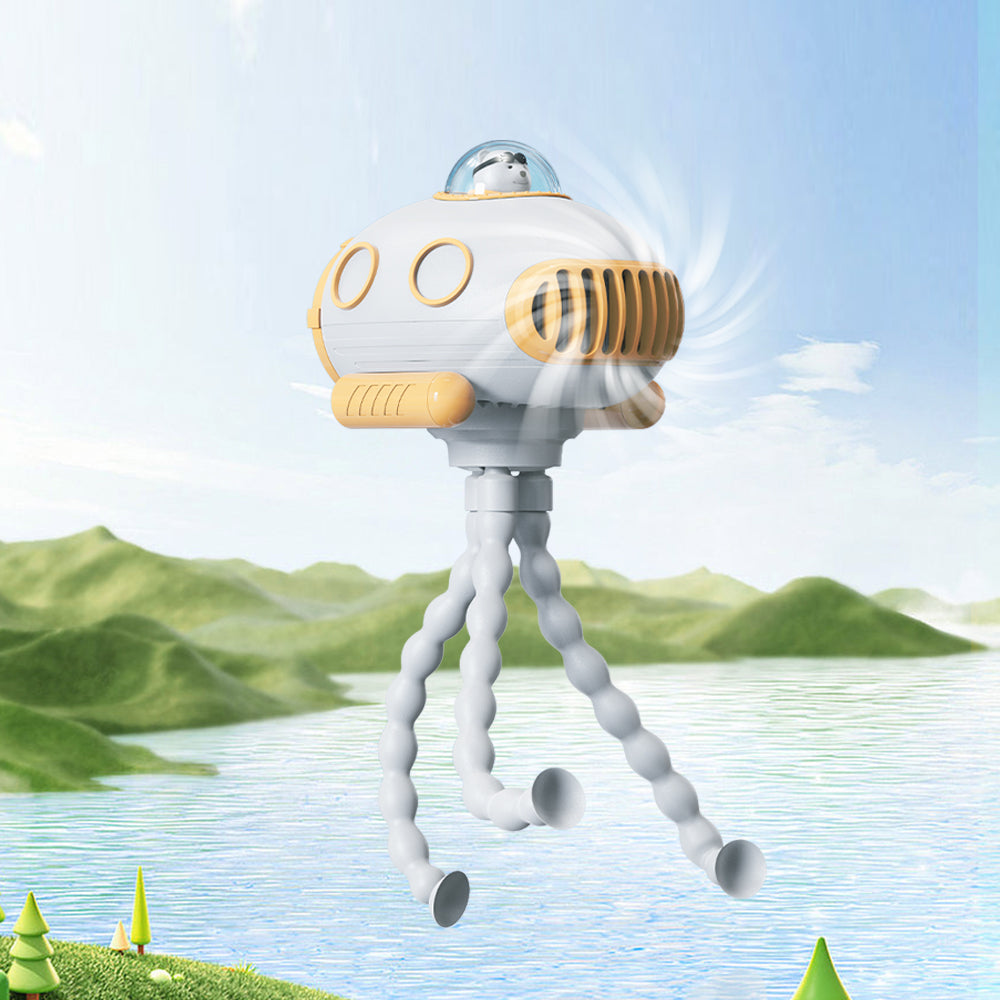Oriday ベビーカーファン|タコ型ブレードレスファン・USB充電式・静音・指はさみ防止・赤ちゃん専用の携帯用ミニファン