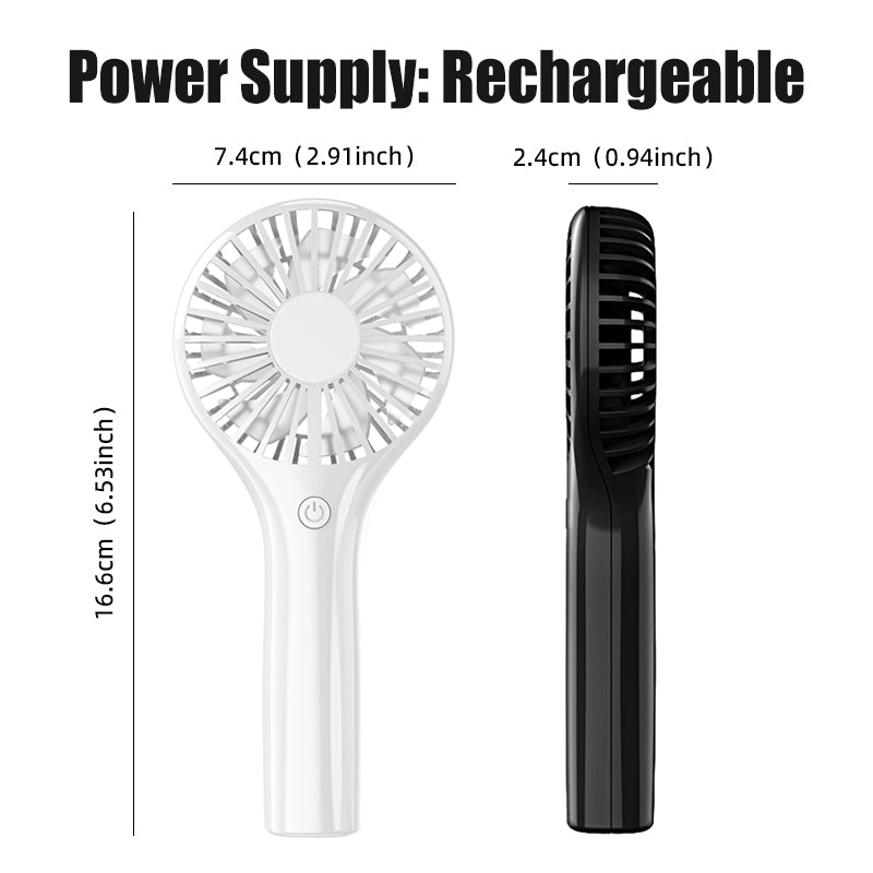 oriday Handheld Fan 2000mAh Battery Long-lasting, Quiet, Powerful Airflow, Portable, Compact, for Dormitory, Office, Home Use