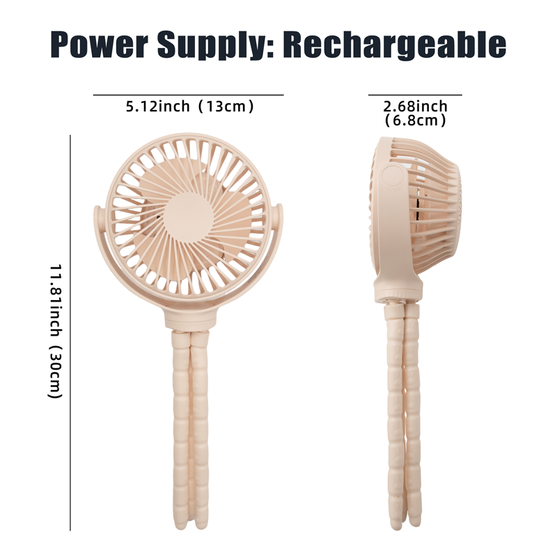 【Multifunctional Silent Fan | 360° Rotation + Hanging or Standing】3 Wind Speeds・Detachable for Cleaning・Built-in Battery・Brushless Silent Motor・Ideal for Camping, Dorms, Kitchen, Home & Outdoor Use – Oriday