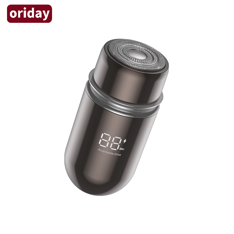 Oriday電動シェーバー メンズ、小型ミニサイズ、旅行用、携帯用、充電式、ダブル刃、マルチ機能、ギフトボックス入り