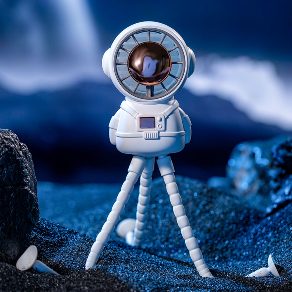 Oriday Astronaut Stroller Fan|Bladeless Octopus Design・USB Rechargeable・Quiet & Baby-Safe・Portable Desk and Handheld Fan for Babies