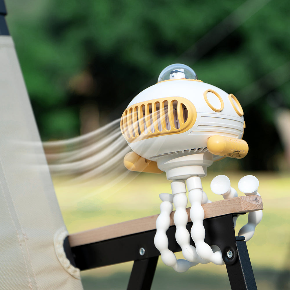 Oriday ベビーカーファン|タコ型ブレードレスファン・USB充電式・静音・指はさみ防止・赤ちゃん専用の携帯用ミニファン