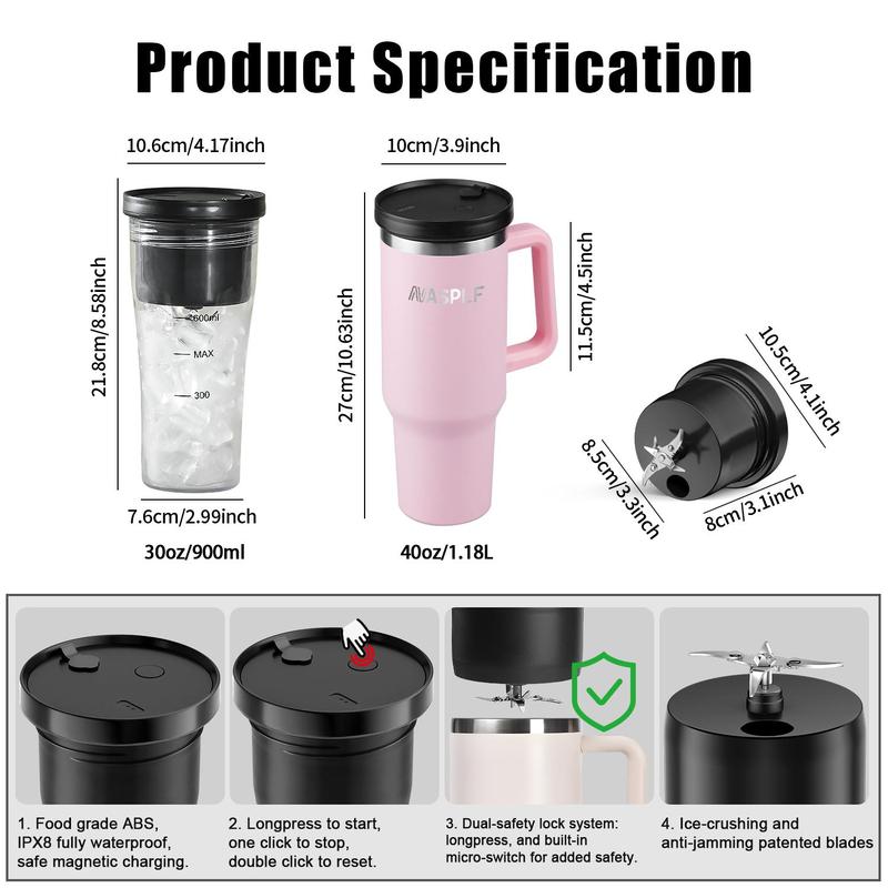 oriday Large Capacity Juice Cup, Ice Crushing, Portable Multi-function Electric Juicer, Dondong Cup, Wireless Fresh Juice On-the-Go, Outdoor and Home Use, Eastern Good Product