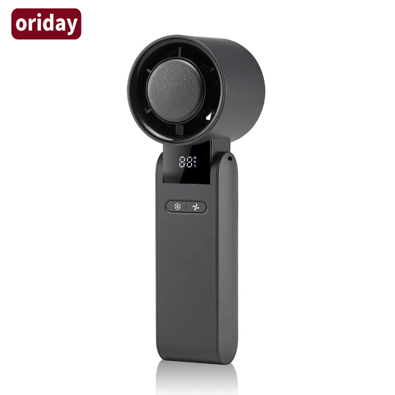 Oriday ultra-high-speed powerful handheld cooling mini fan, foldable, with semiconductor ice-cooling, strong airflow, portable for outdoor use, wearable around the neck, perfect for office, desktop, student dormitory – Oriental Liangpin.