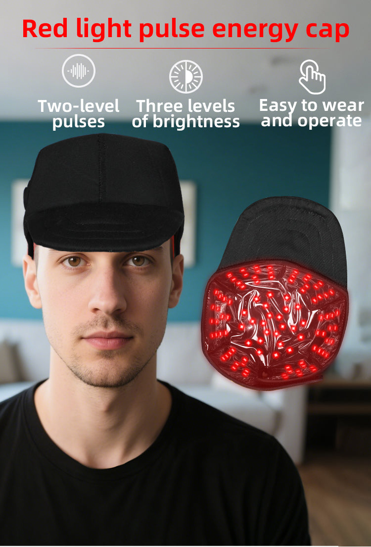 oriday紅光生髮帽｜660nm紅外線LED防脫髮治療帽｜三檔模式自動定時20分鐘｜USB充電Type-C｜居家育髮神器