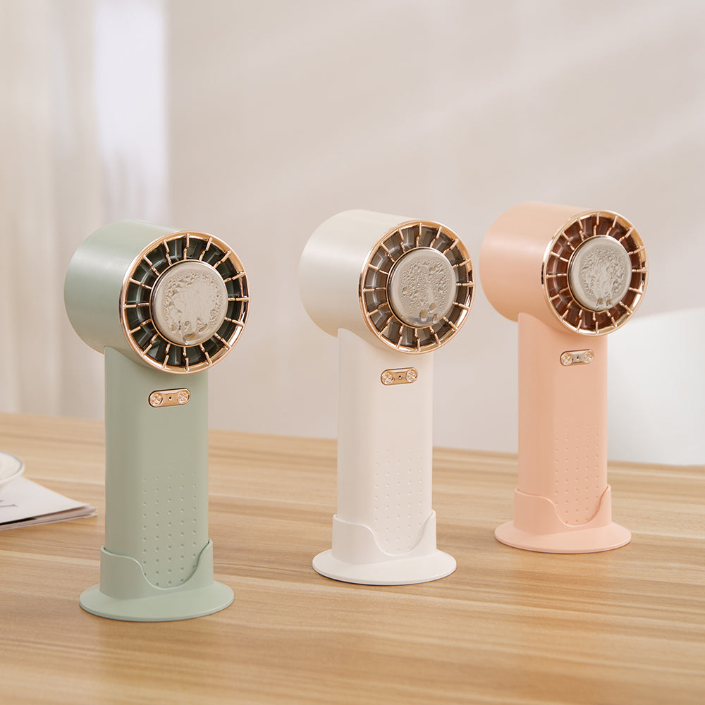 Oriday ミニハンディファン｜冷却パックで涼しく・強力静音設計・携帯充電式・かわいい卓上ファン