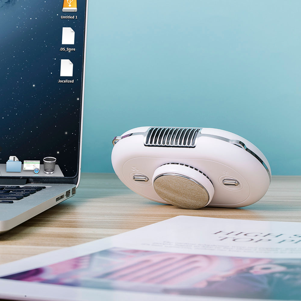 Oriday Neck Fan｜USB Rechargeable Mini Portable Fan・Silent Cooling with Ice Compress Function・For Students in Class, Outdoor Sports, Home, Office & Desktop Use