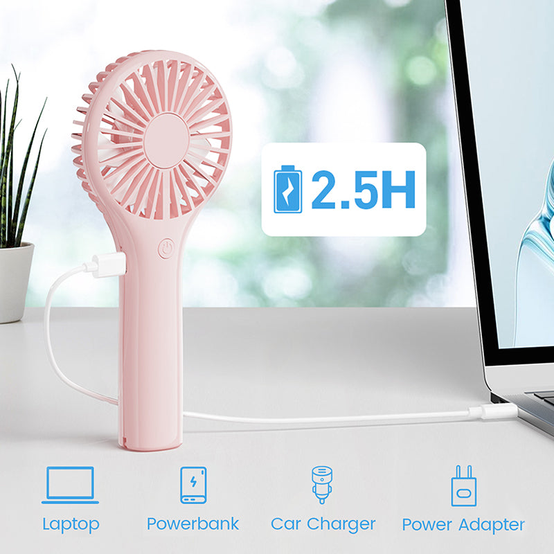 oriday Handheld Fan 2000mAh Battery Long-lasting, Quiet, Powerful Airflow, Portable, Compact, for Dormitory, Office, Home Use