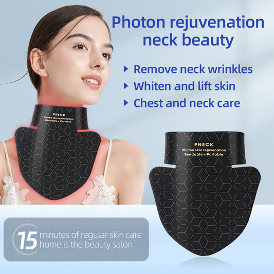 oridayLED頸部嫩膚儀｜4波段光療抗老｜紅光緊緻·黃光亮肌·藍光舒敏·紅外線深層修護｜醫療級矽膠貼合