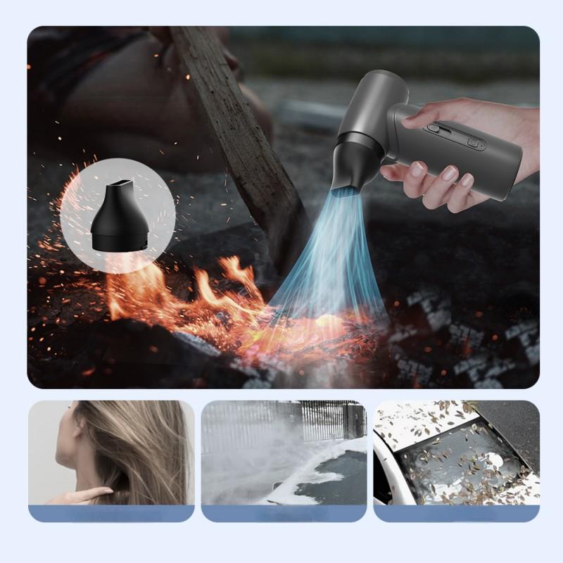 2025 new high-speed turbo power fan with USB charging, portable mini hair dryer, air pump, vacuum cleaner, and fire booster – perfect for home use, outdoor camping, and on-the-go. By Oriental Prime.
