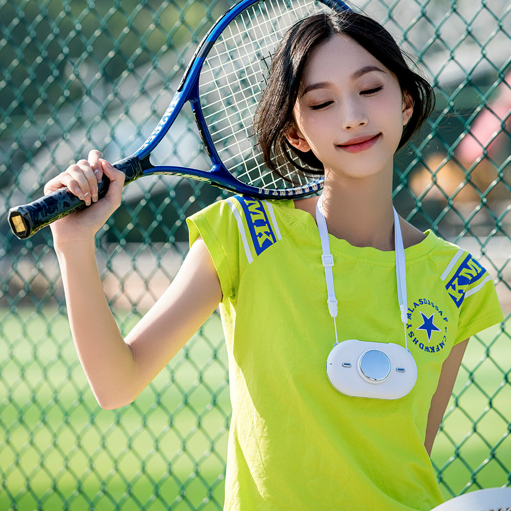 Oriday Neck Fan｜USB Rechargeable Mini Portable Fan・Silent Cooling with Ice Compress Function・For Students in Class, Outdoor Sports, Home, Office & Desktop Use