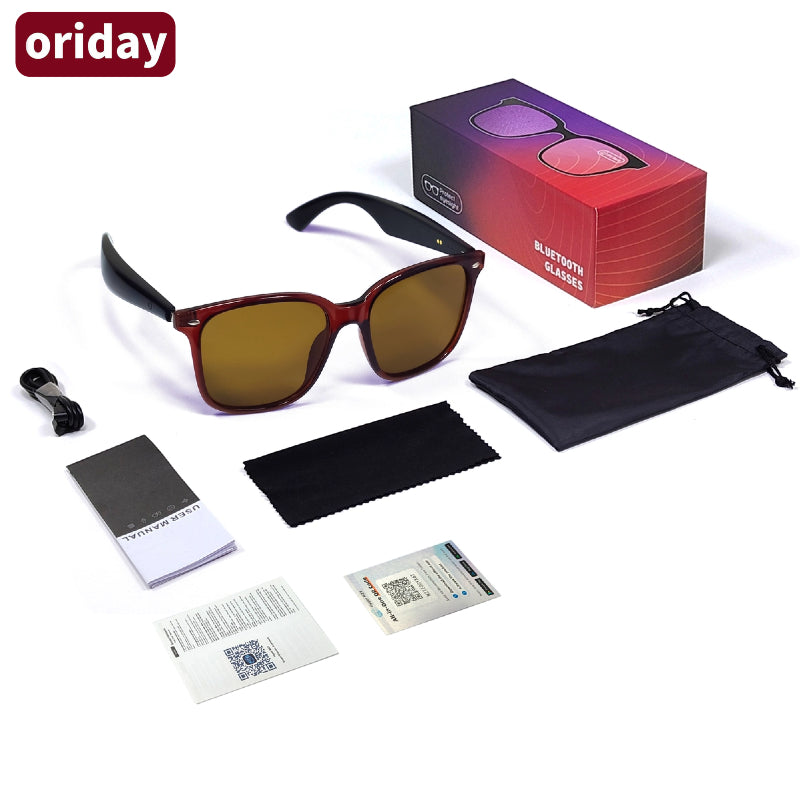 Oriday Trendy AI Translation Smart Glasses｜UV400 Protection / Anti-Glare｜All-Scenario Use: Fishing, Driving, Travel｜Bluetooth Music & Calls GY500
