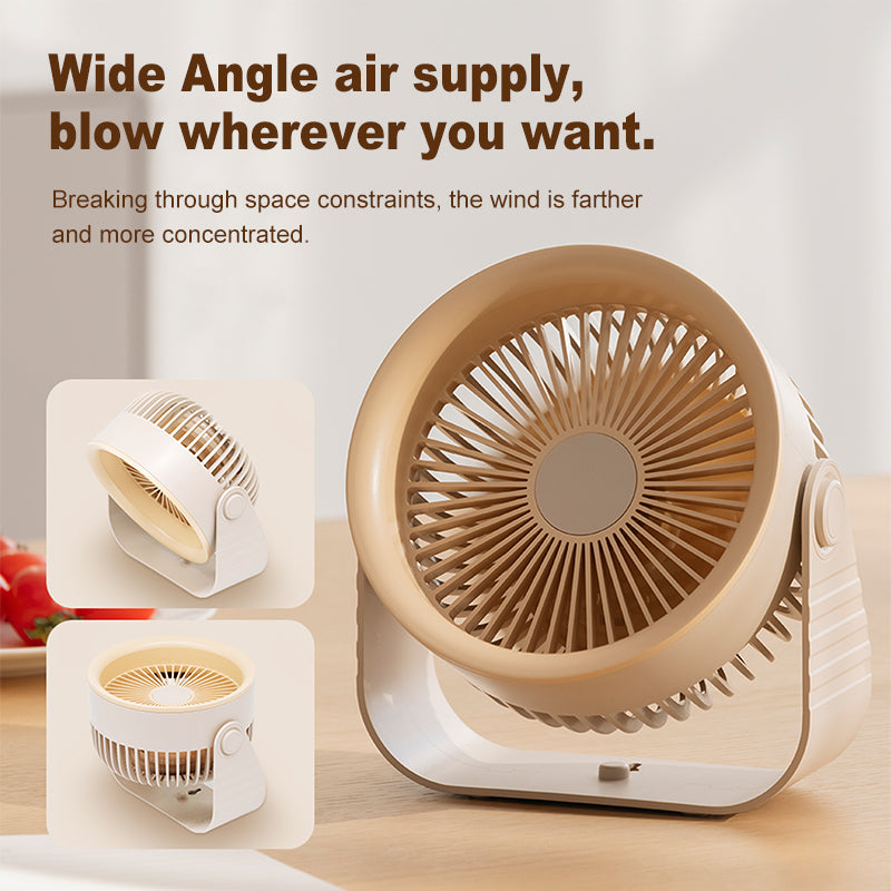 "Oriday small desktop fan, circulating fan, no-drill wall mount, USB charging, suitable for offices, students, dormitories, with strong airflow, oriental quality"