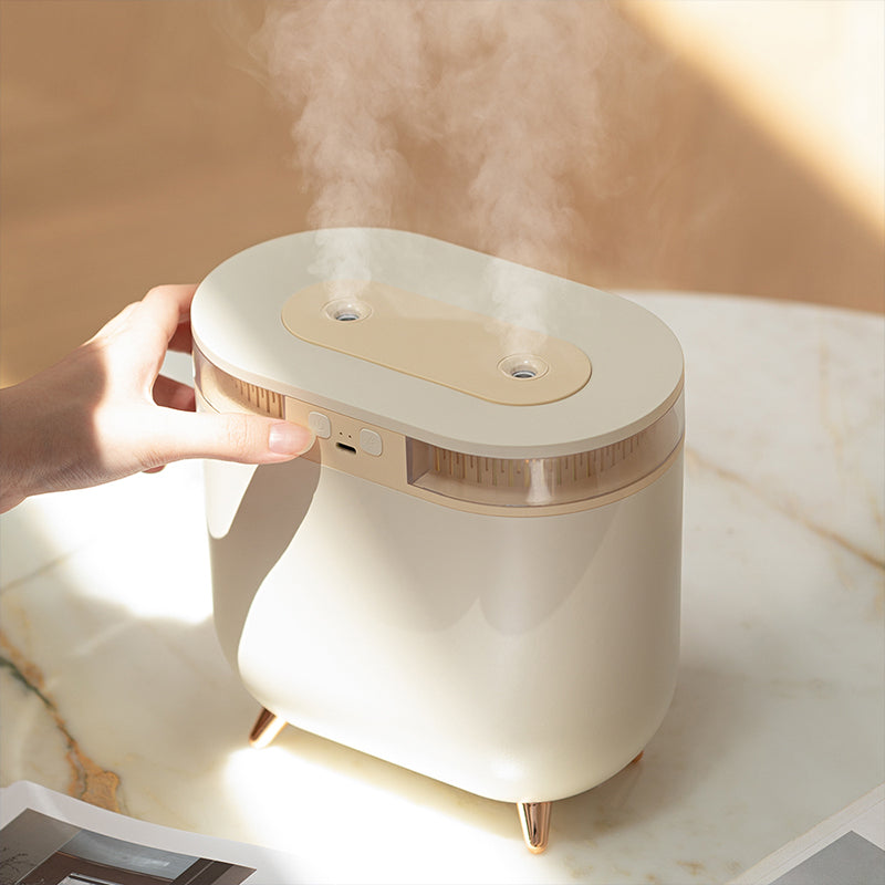 Oriday 雙噴霧加濕器｜炫彩氛圍燈・USB靜音款・大容量桌面加濕器・臥室車載兩用