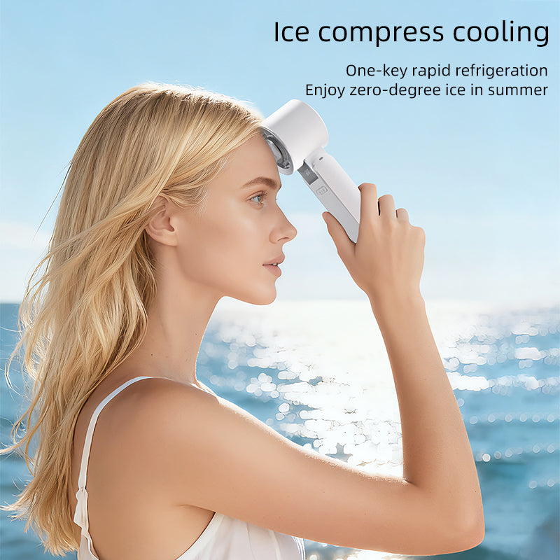 Oriday Portable Foldable Cooling Fan with Large Capacity Battery for Long-lasting Performance, 4 Speeds, 10,000 RPM, Silent Powerful Wind, High-definition Digital Display for Battery and Speed Levels, Instant Cooling with One-Click Ice Compress
