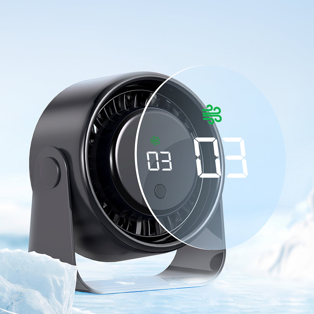 Oriday【夏のひんやり必需品】壁掛け・卓上2WAYファン | 3000mAh長持ち充電式バッテリー | ブラシレス静音＋LEDデジタル表示 | キャンプ・オフィスに最適 | アプリコット／ブラック展開
