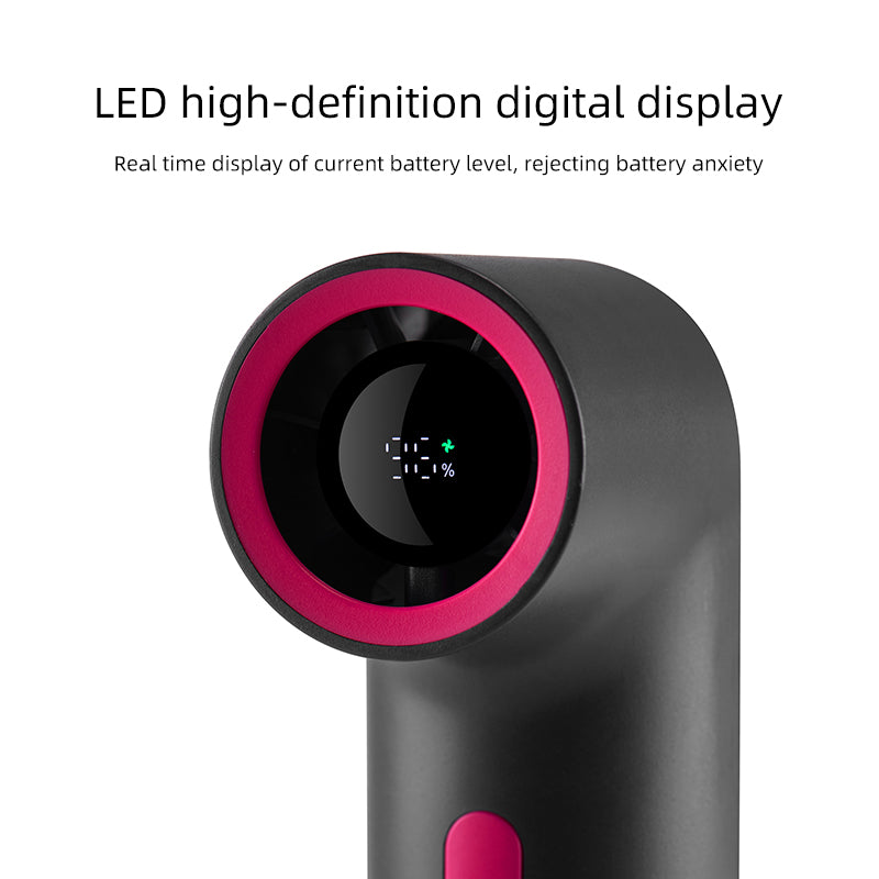 Oriday Portable Curved Tube Fan 15000 RPM Speed Display 3000mAh Large Battery One-Button Speed Adjustment Compact and Portable