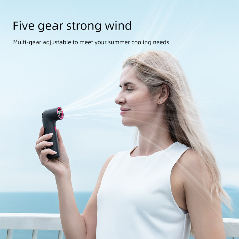 Oriday Portable Curved Tube Fan 15000 RPM Speed Display 3000mAh Large Battery One-Button Speed Adjustment Compact and Portable