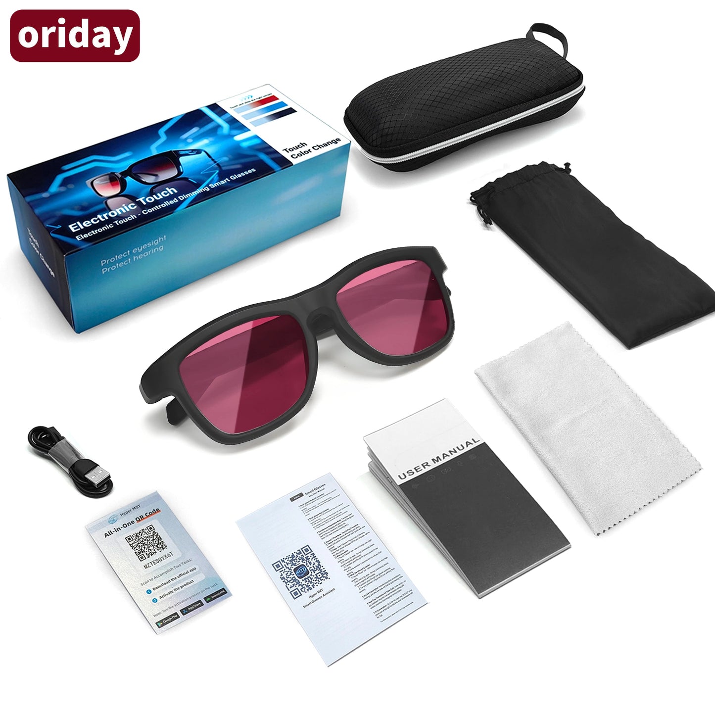Oriday AI翻訳スマートグラス 調光レンズ｜Bluetooth通話、音楽再生、UV400保護｜運転・旅行・釣りに必須 GV90
