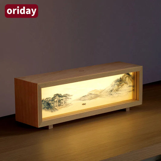 Oridayライト付きアートナイトライト、木製ボックス型タッチランプ、雰囲気を演出する家庭用インテリア、USB充電式、ベッドサイドランプ、女性や親友への創造的な誕生日プレゼント、Oriday Orientalのギフト。
