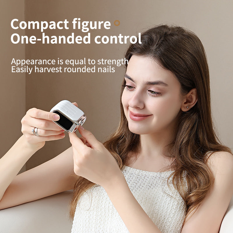 Oriday智能修甲器電動指甲刀- 剪磨一體，3檔可選，單手輕鬆操作 | 甲屑收納倉設計，乾淨衛生，低噪音設計 | Type-C充電，90分鐘持久續航