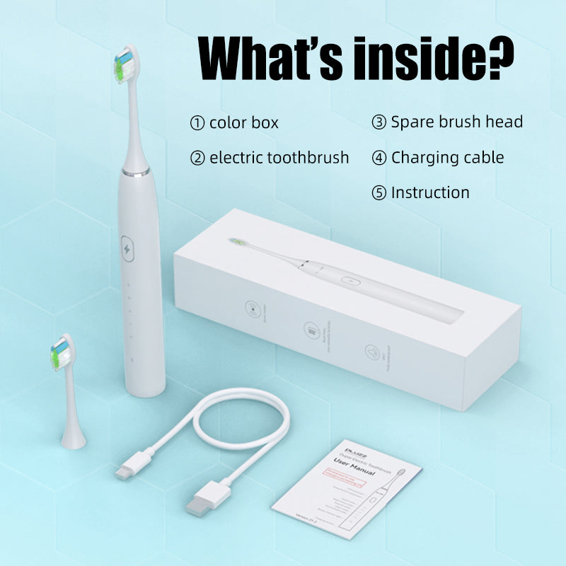 oriday New Electric Toothbrush, Wireless Charging, Adult Couple Gift Set, Men and Women Specific, Portable, Independent High-End Waterproof Soft Brush Head with 1 Replacement Head, for Home Use, Dormitory, Eastern Quality Product
