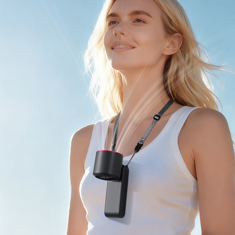 Oriday Portable Foldable Cooling Fan with Large Capacity Battery for Long-lasting Performance, 4 Speeds, 10,000 RPM, Silent Powerful Wind, High-definition Digital Display for Battery and Speed Levels, Instant Cooling with One-Click Ice Compress
