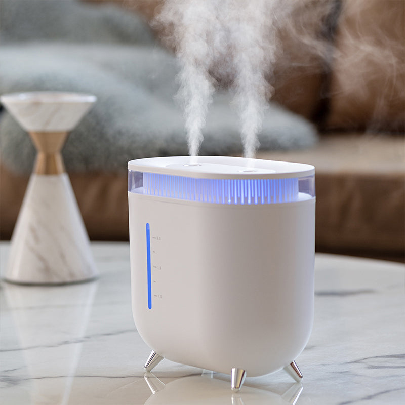 Oriday 雙噴霧加濕器｜炫彩氛圍燈・USB靜音款・大容量桌面加濕器・臥室車載兩用