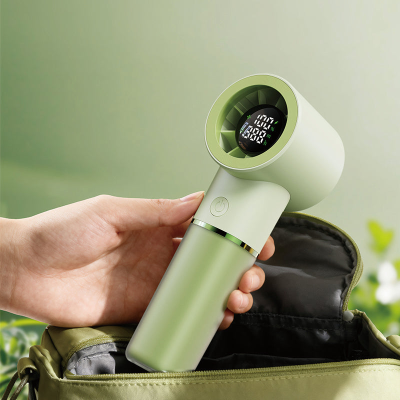 Oriday 携帯型ハンディファン、スマートデジタルカウントダウン表示、100段階無段階風量調節、磁気浮上式静音設計、4500mAh大容量バッテリー、3WAY使用（手持ち・ストラップ掛け・卓上）
