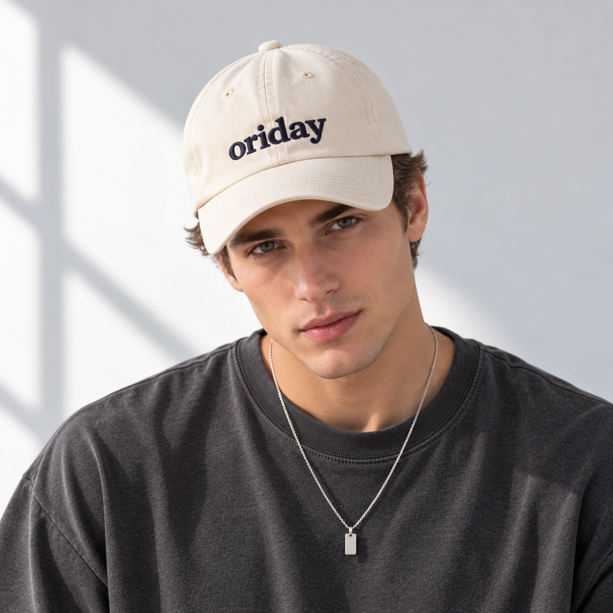 ORIDAY 3D Letter Embroidered Baseball Cap | Casual Everyday & Streetwear Style | Available in 5 Colors | Gray Washed Distressed Design