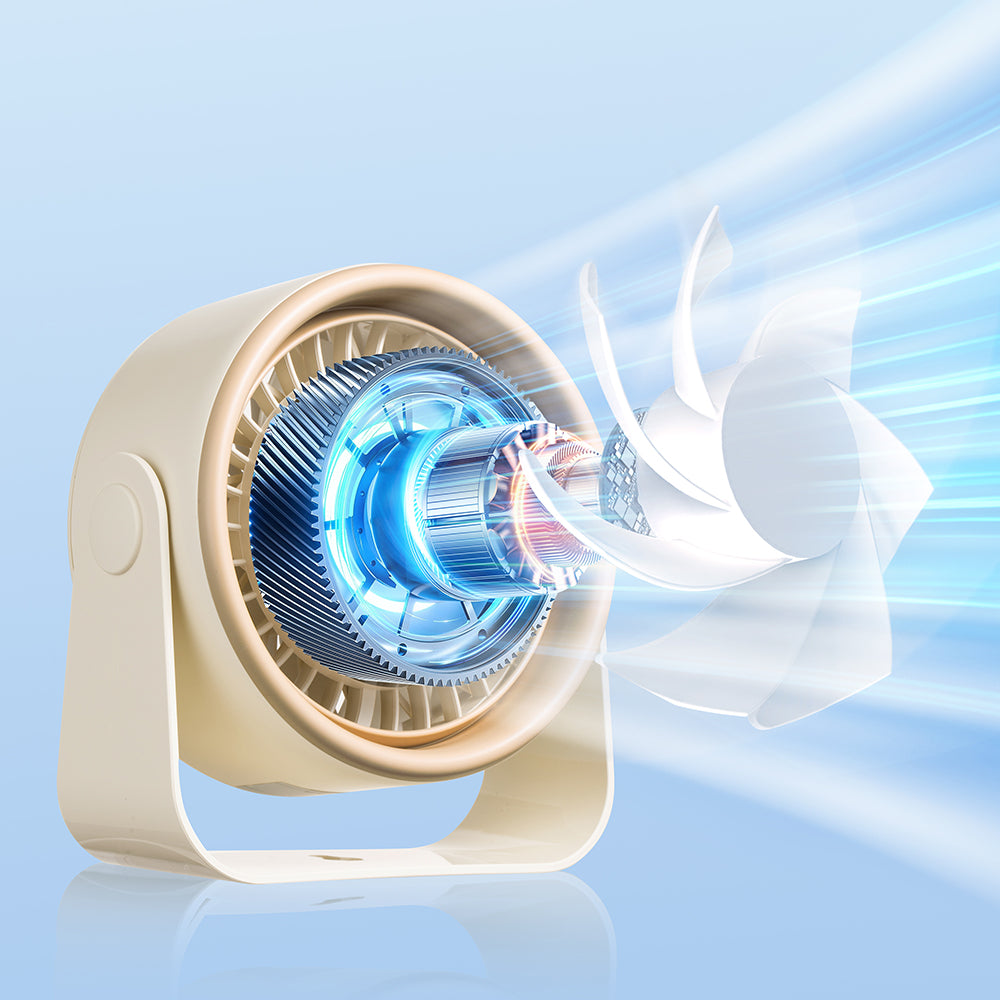 Oriday【夏のひんやり必需品】壁掛け・卓上2WAYファン | 3000mAh長持ち充電式バッテリー | ブラシレス静音＋LEDデジタル表示 | キャンプ・オフィスに最適 | アプリコット／ブラック展開
