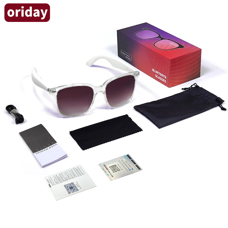 Oriday Trendy AI Translation Smart Glasses｜UV400 Protection / Anti-Glare｜All-Scenario Use: Fishing, Driving, Travel｜Bluetooth Music & Calls GY500
