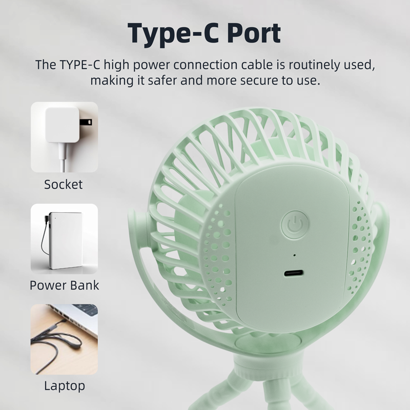 【Multifunctional Silent Fan | 360° Rotation + Hanging or Standing】3 Wind Speeds・Detachable for Cleaning・Built-in Battery・Brushless Silent Motor・Ideal for Camping, Dorms, Kitchen, Home & Outdoor Use – Oriday
