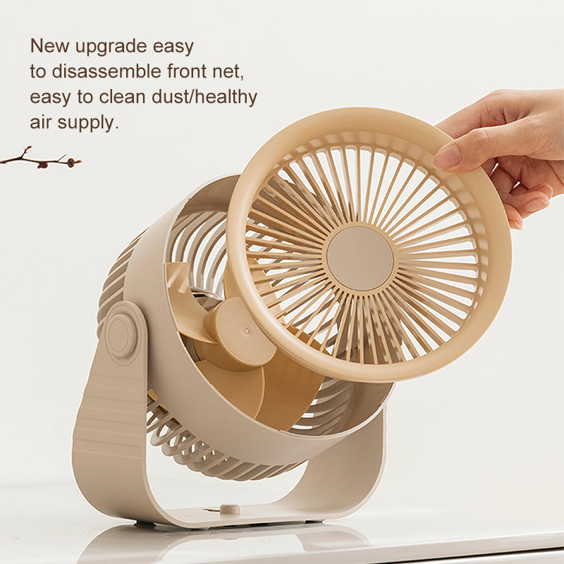 "Oriday small desktop fan, circulating fan, no-drill wall mount, USB charging, suitable for offices, students, dormitories, with strong airflow, oriental quality"